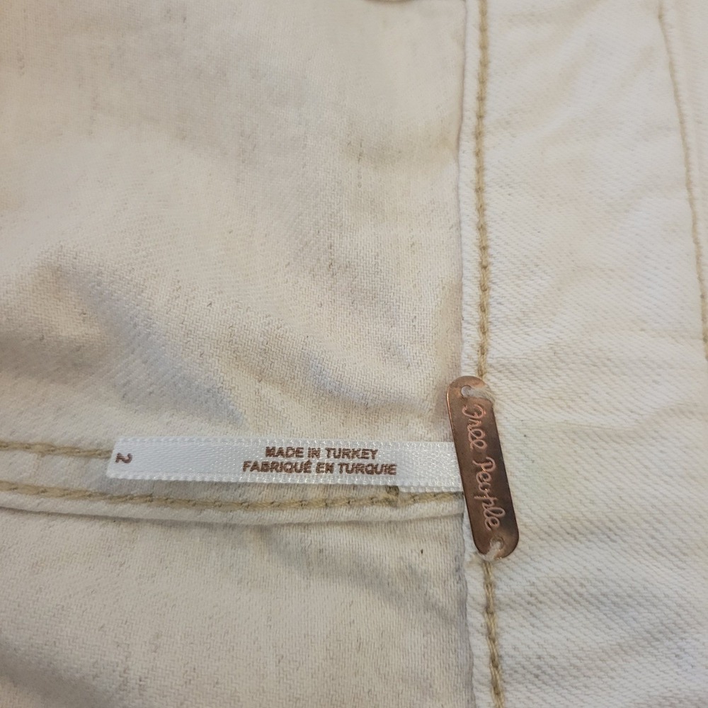 Free People Skirt Womens 2 Beige Cream Paperbag Waist Pockets Boho Belted Mini - Picture 6 of 16